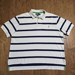 Vintage Polo Ralph Lauren Short Sleeve Rugby Shirt Striped Pony Y2K